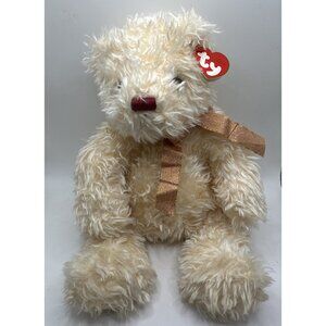 Ty Beanie Buddy Flecks Plush Classic Bear Cream Sparkle Shaggy Teddy 2000 - 13"